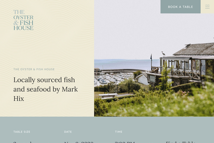 The Oyster & Fish House website preview